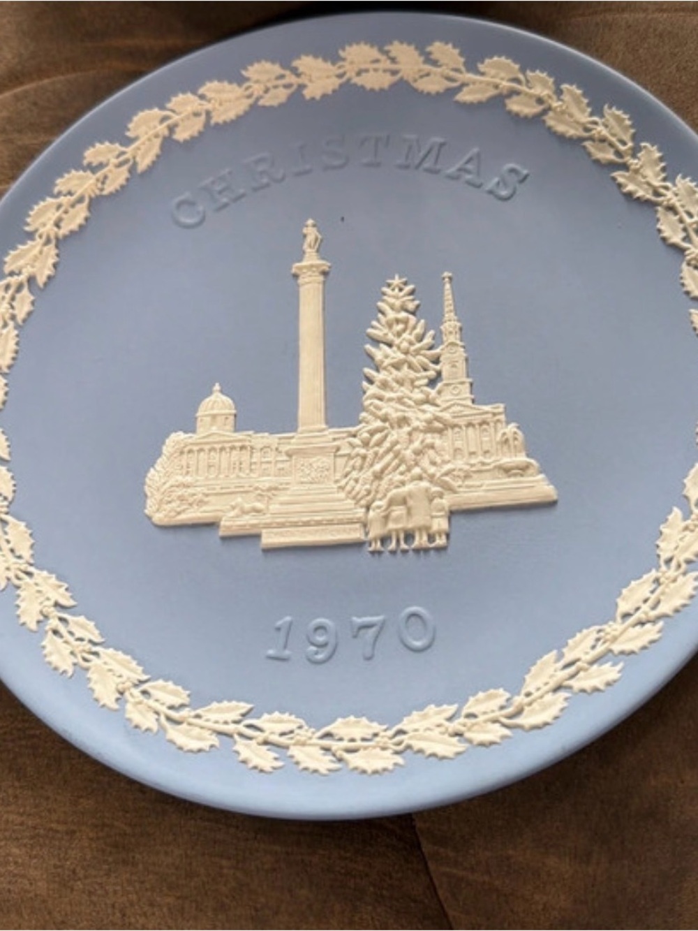 Wedgwood Blue and White Jasperware 1970 Christmas Plate